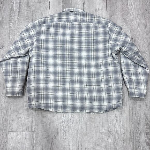 Wrangler Sherpa Lined Flannel Shirt Jacket Men's XL Gray Plaid Workwear Shacket - Picture 9 of 9